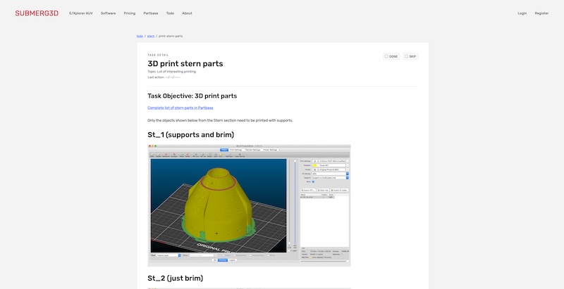 Build Assistant task for 3D printing stern parts