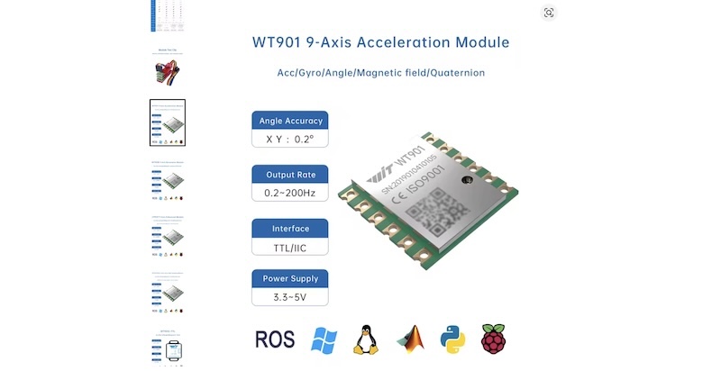 WitMotion WT901 9-axis IMU and compass module